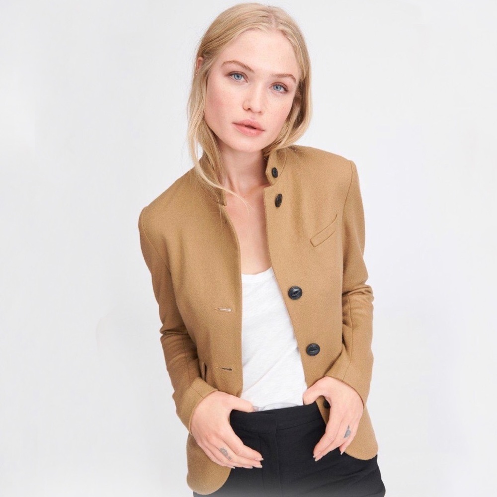 100% WOOL Rag & Bone Slade Blazer Dark Caramel